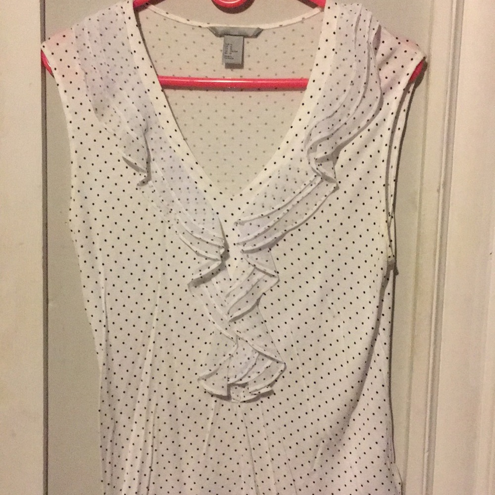 White Polka Dot Top